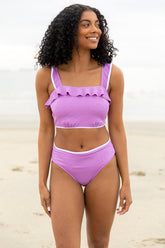 Let's Sea What Happens Purple Ruffle Detail Bikini Top FINAL SALE