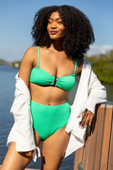 Crystal Clear Green Textured Bikini Top FINAL SALE