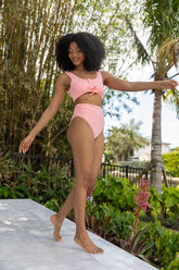 Botanical Bay Coral Floral Bikini Top FINAL SALE
