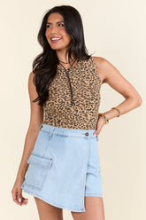 Vincent Leopard Ribbed Tank Top FINAL SALE