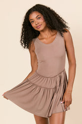 Logan Tiered Brown Knit Romper FINAL SALE