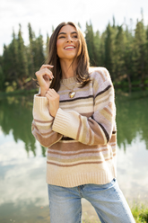 Jeanette Tan Striped Crewneck Sweater
