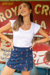 Opal Short Flutter Sleeve Sleeve White Tee FINAL SALE