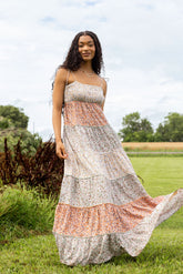 Essie Tiered Multi Floral Maxi Dress FINAL SALE
