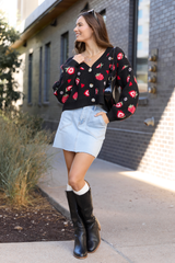 Juniper Long Sleeve Black Strawberry Cardigan SALE