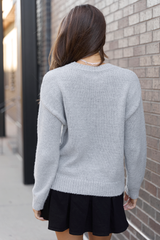 Tatum Long Sleeve Game Day Grey Sweater FINAL SALE