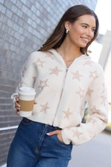 June Star Print Zip Up Sweater SALE