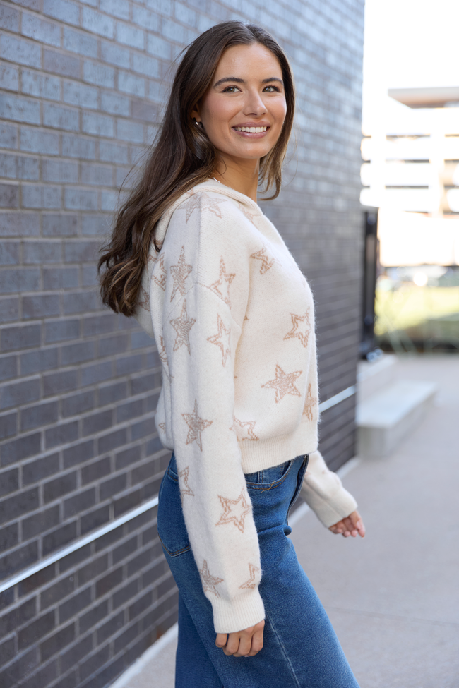 June Star Print Zip Up Sweater SALE