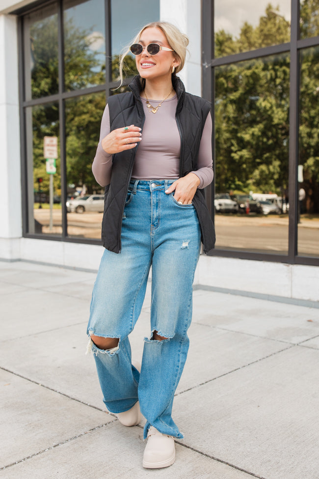 A Lovely Life Brown Fitted Long Sleeve Layering Tee SALE