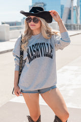 Nashville Light Grey Graphic Sweatshirt
