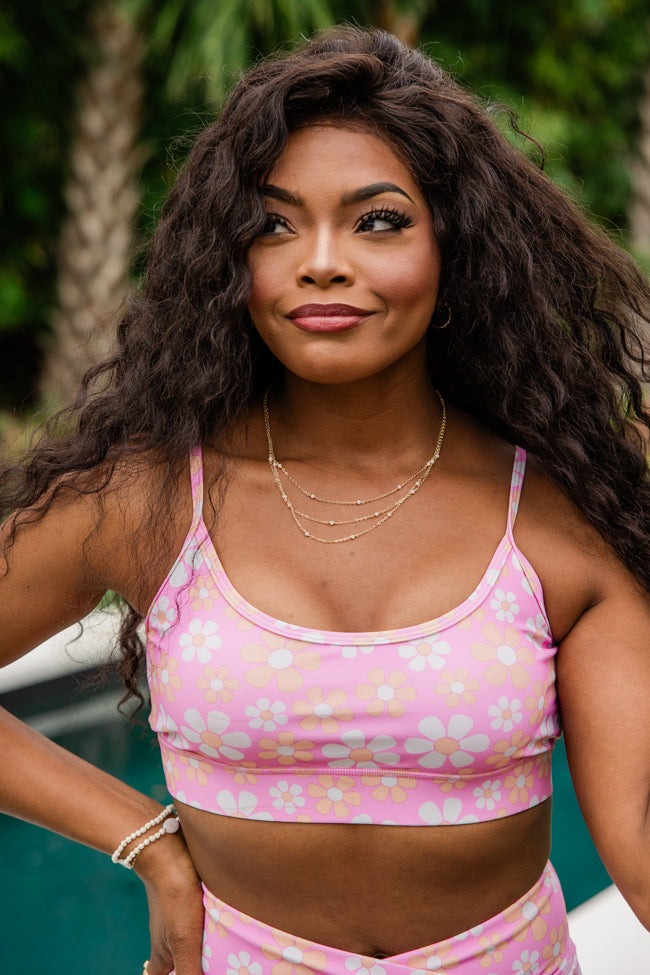 See You Poolside In Playful Petals Bikini Top FINAL SALE