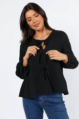 Close To Me Black Bow Detail Blouse FINAL SALE