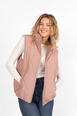 Mountainside Moment Mauve Quilted Puffer Vest SALE