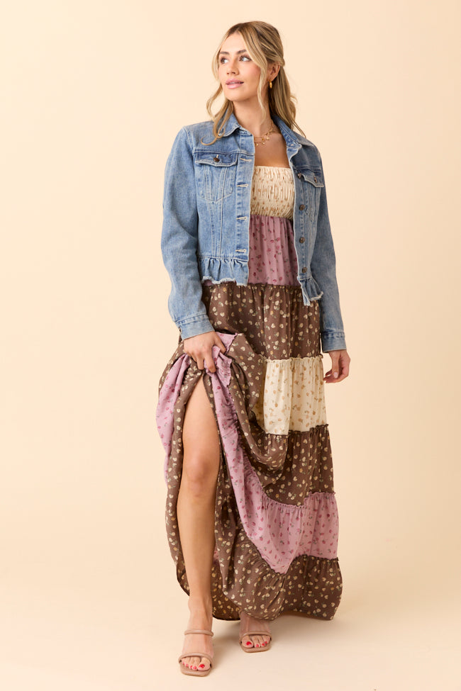 Denim Dreams Light Wash Peplum Detail Denim Jacket