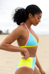 Sunny Coast Blue Colorblock Triangle Bikini Top FINAL SALE