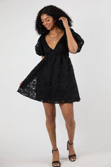 Midnight Muse Black Lace Babydoll Dress FINAL SALE