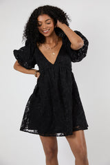 Midnight Muse Black Lace Babydoll Dress FINAL SALE
