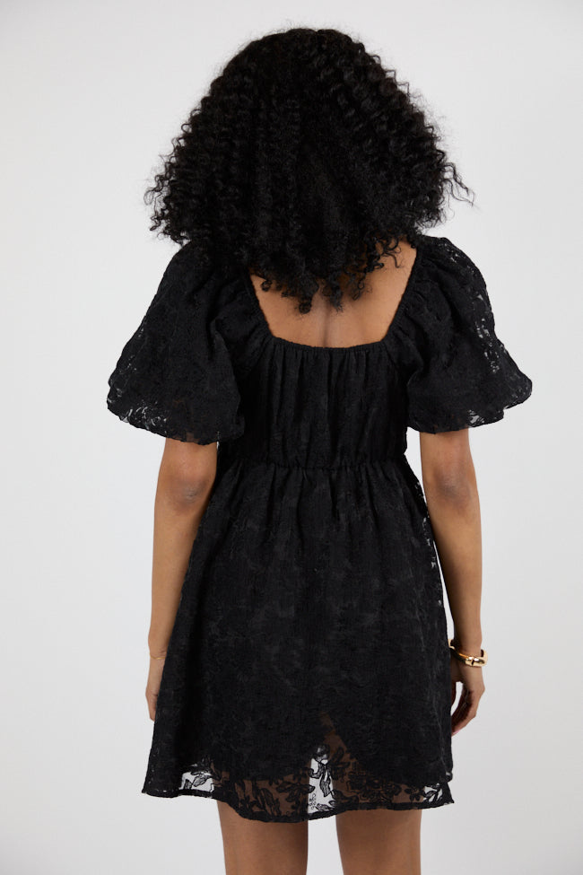 Midnight Muse Black Lace Babydoll Dress FINAL SALE