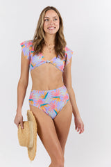 Off The Grid Multi Palm Print Bikini Top FINAL SALE