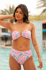 Current Events Floral Multi Ring Detail Bikini Top FINAL SALE