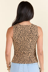 Vincent Leopard Ribbed Tank Top FINAL SALE