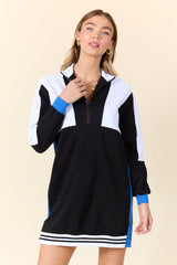 Finish Line Black Casual Long Sleeve Mini Dress FINAL SALE