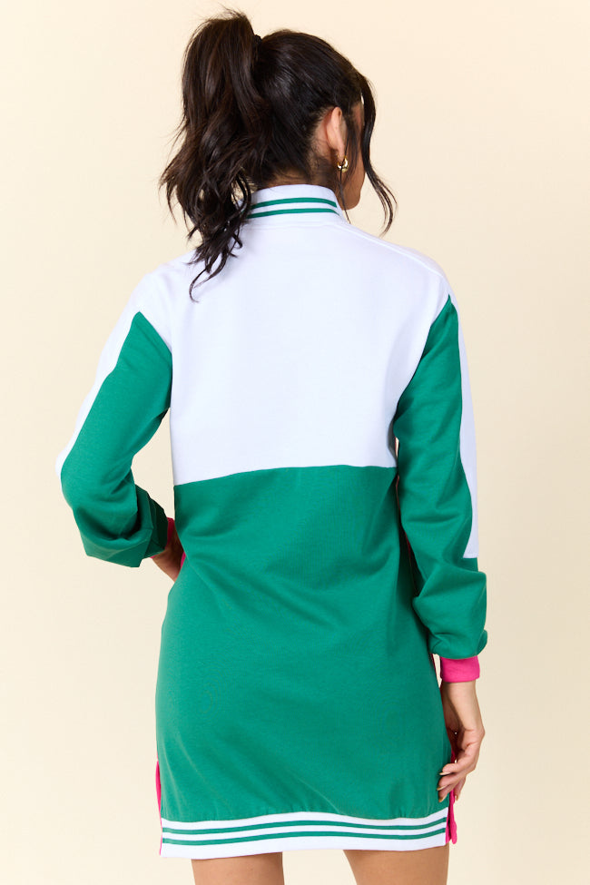 Finish Line Green Casual Long Sleeve Mini Dress FINAL SALE