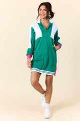 Finish Line Green Casual Long Sleeve Mini Dress FINAL SALE