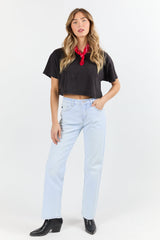 As Cool As It Gets Light Black Cropped Knit T Shirt FINAL SALE