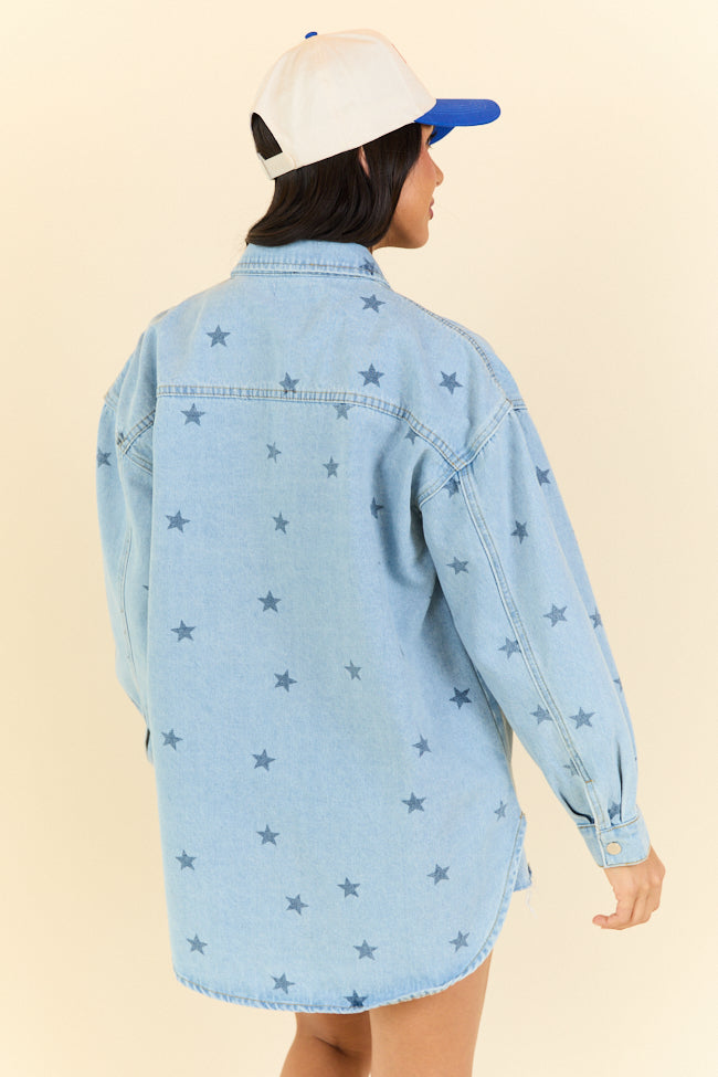 Born To Shine Star Denim Shirt FINAL SALE
