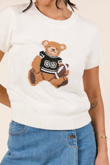 Made For Cheerin' Jersey Bear Short Sleeve Sweater FINAL SALE