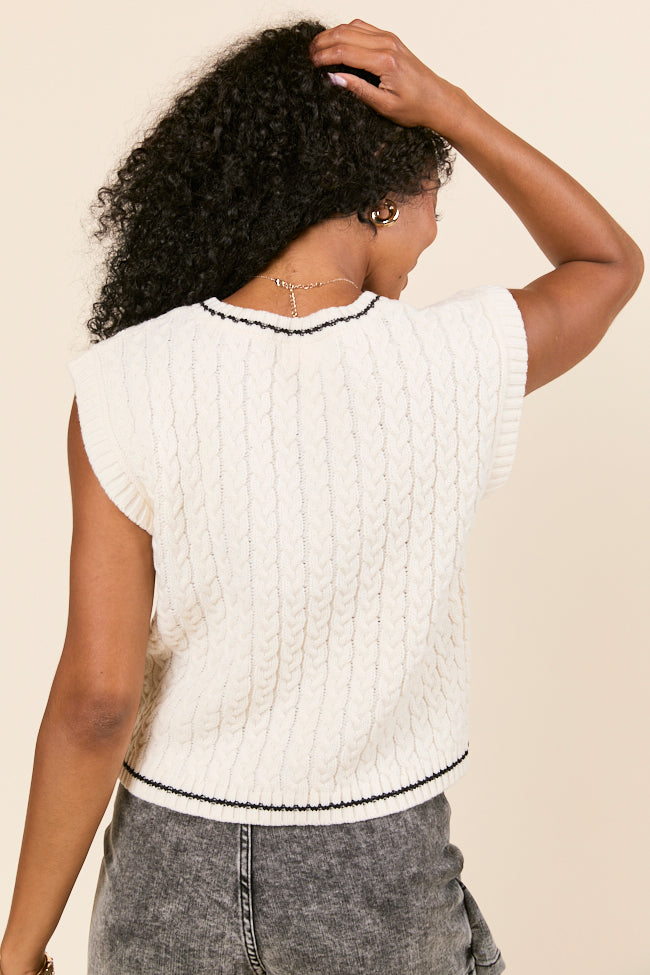 Hadley Bow Detail Varsity Knit Vest FINAL SALE