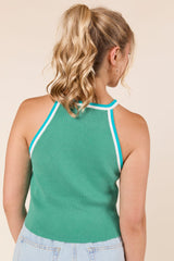 Graely Sleeveless Halter Green Sweater FINAL SALE