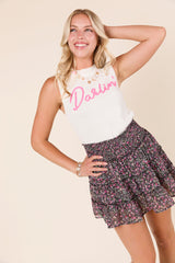 Mable Ivory Sleeveless Darlin Sweater Tank SALE