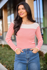 Emma Rose Long Sleeve Striped Sweater
