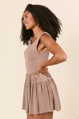 Logan Tiered Brown Knit Romper FINAL SALE