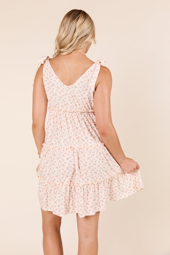 Sweetly Tied Tie Shoulder Floral Pink Dress FINAL SALE