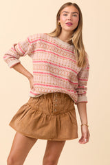 Keira Geo Print Neutral Sweater SALE