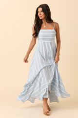 Come Sail Away Blue Striped Maxi Dress FINAL SALE