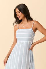 Come Sail Away Blue Striped Maxi Dress FINAL SALE
