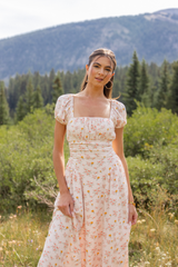 Gabriella Yellow Floral Drop Waist Maxi Dress FINAL SALE