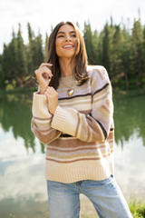 Jeanette Tan Striped Crewneck Sweater