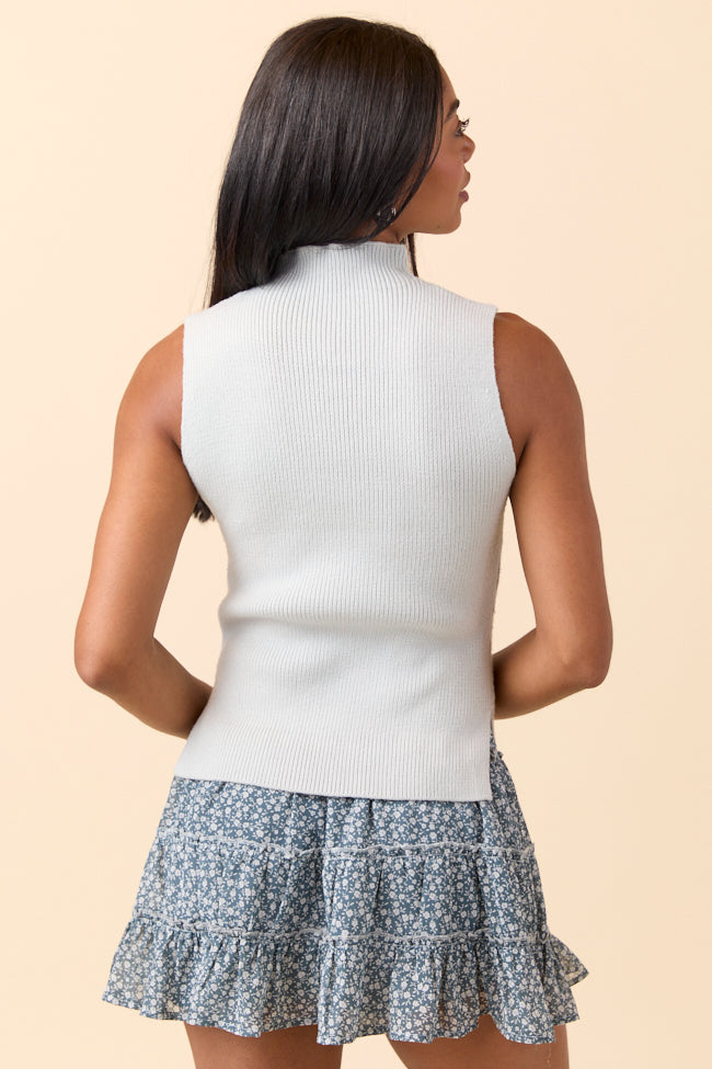 Farrah Seafoam Mock Neck Sweater Tank