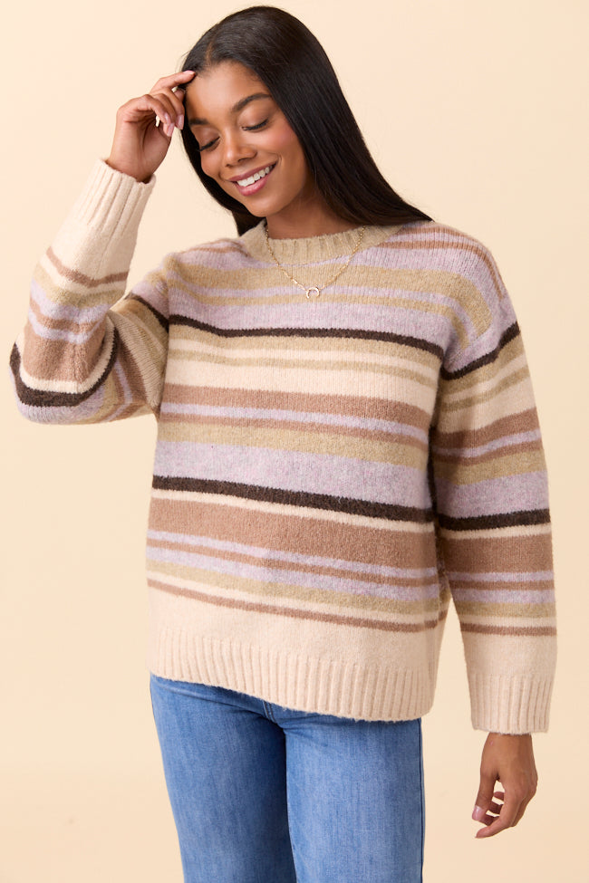 Jeanette Tan Striped Crewneck Sweater