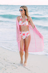 Gossip On Deck Halter Neck In Tori Patch Bikini Top FINAL SALE