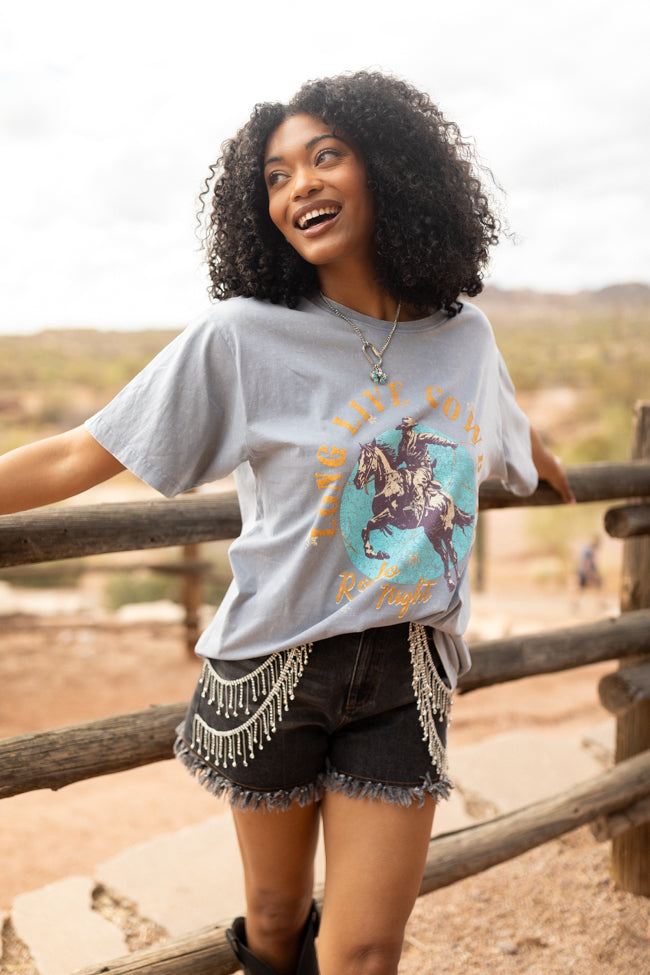 Zutter Long Live Cowboys Grey Graphic Tee FINAL SALE
