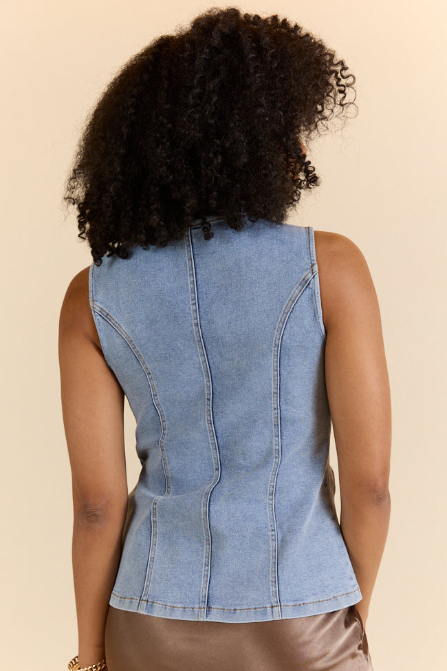 Western Ties Bow Denim Vest