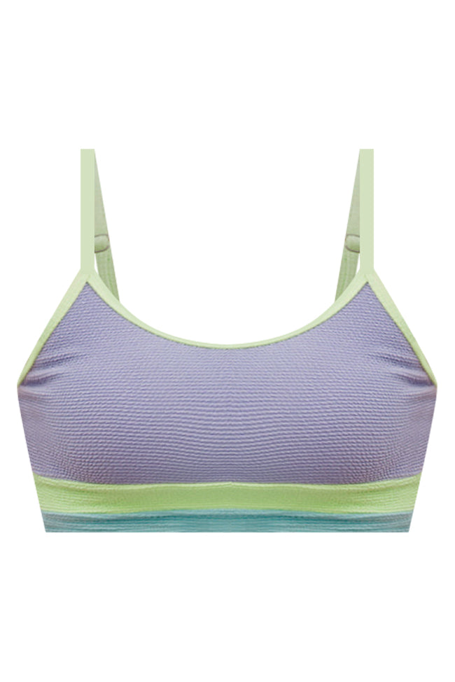 Do Not Disturb Lilac Color Block Bikini Top FINAL SALE