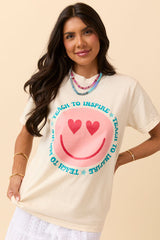 Teach To Inspire Smiley Ivory Graphic Tee