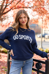 Tatum Go Sports Navy Blue Sweater SALE